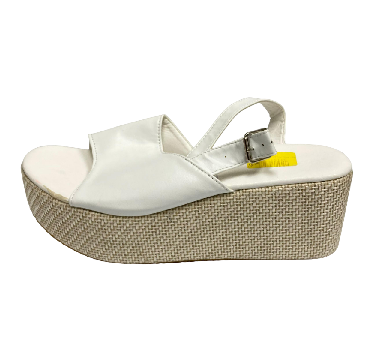 White Platform Slingback Wedge Sandals