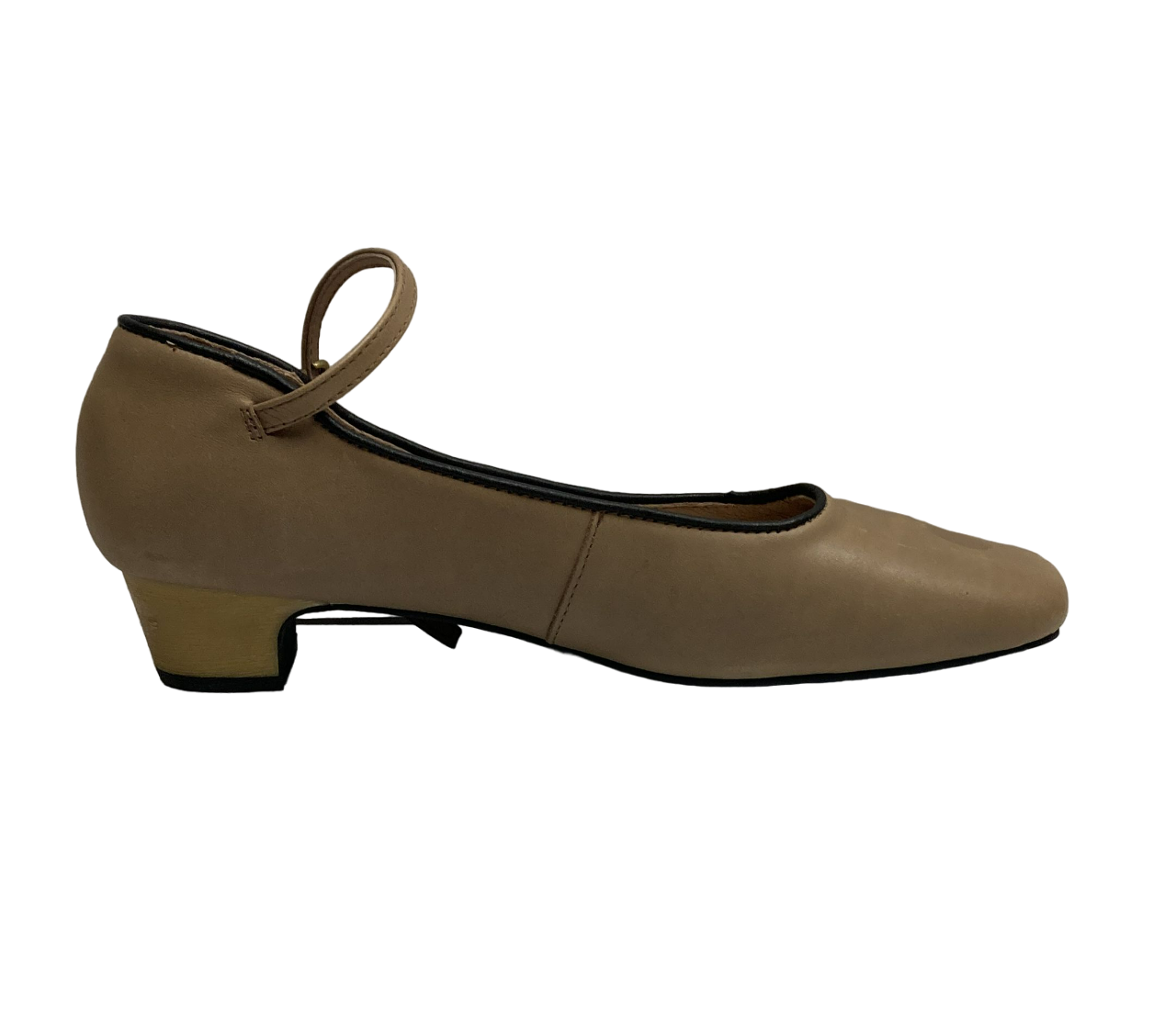 Women Tan Low Heels Flats Mary Jane