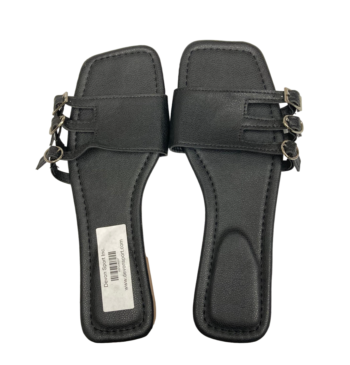 Sandalias negras con hebilla para mujer