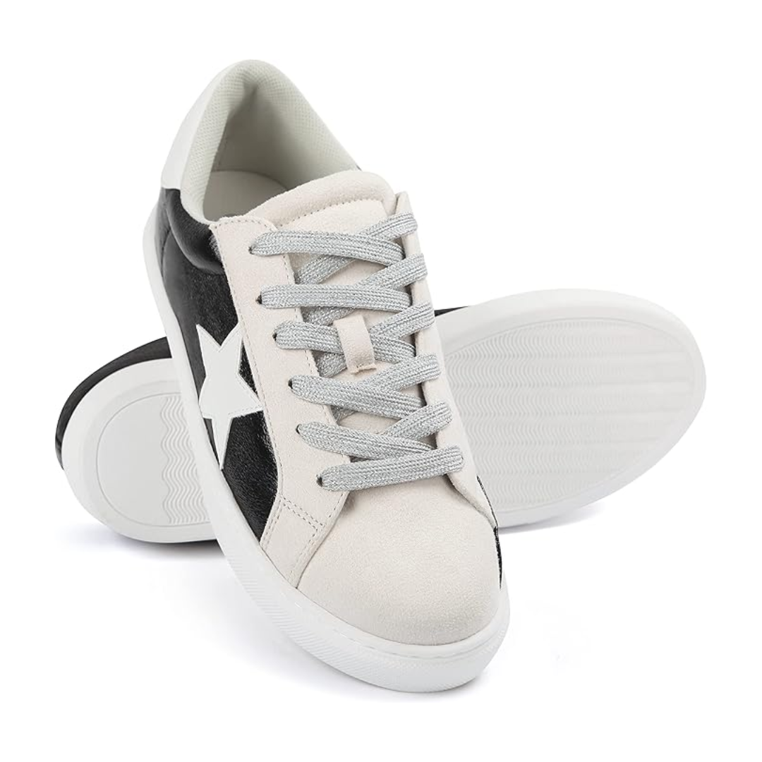 Women's Fashion Star Sneaker Low Top Lace-Up Shoes