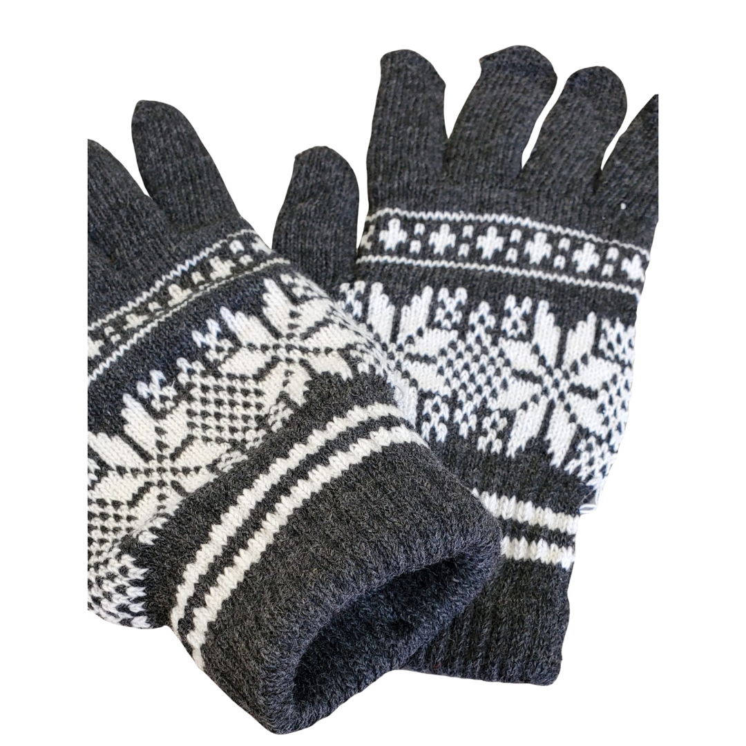 XO Adult Dark Gray Knitted Winter Gloves