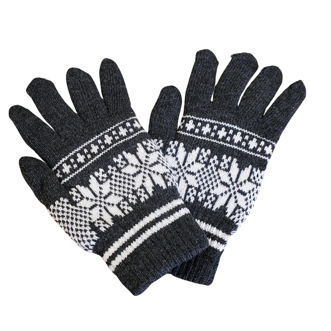 XO Adult Dark Gray Knitted Winter Gloves