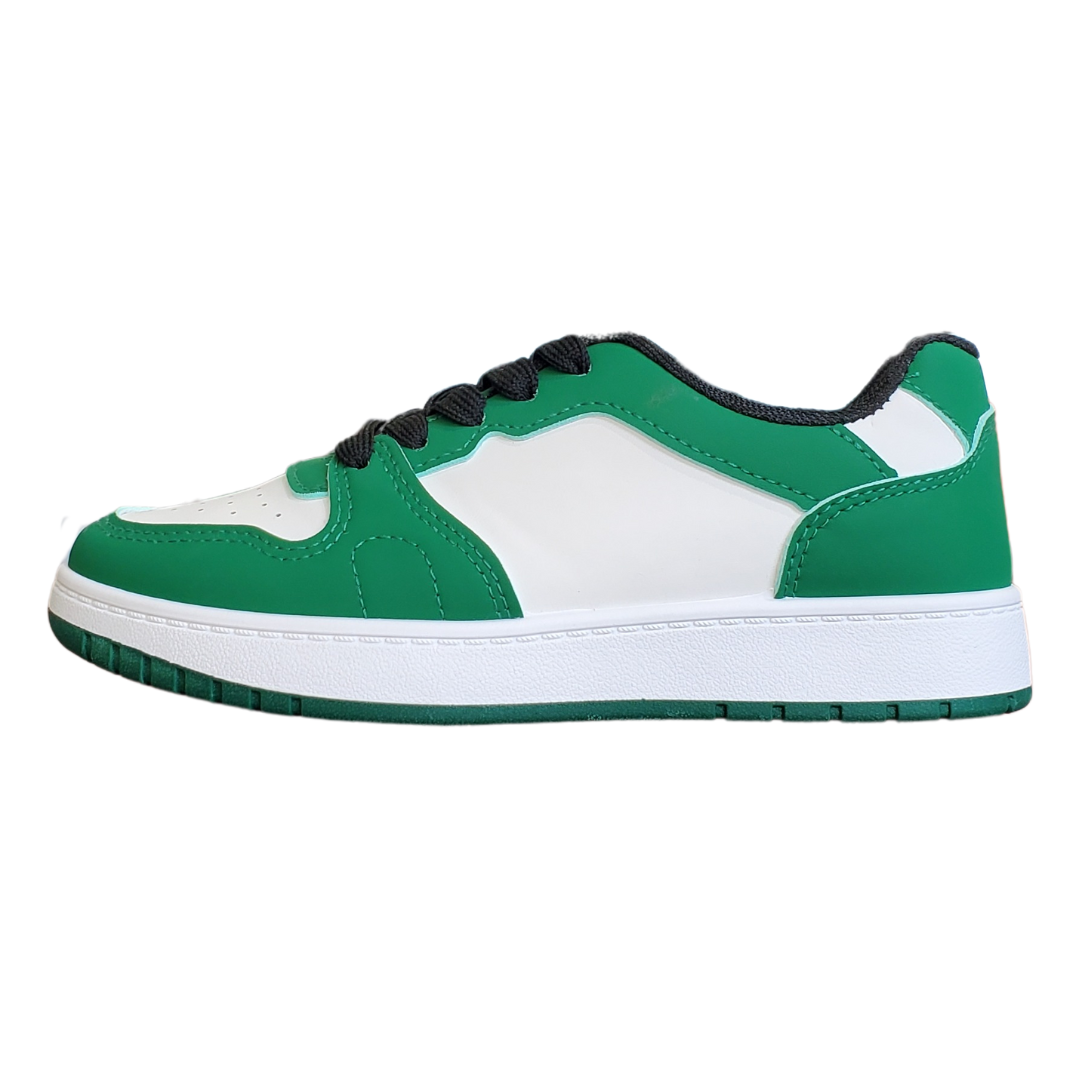 YVO Kids White and Green Sneakers