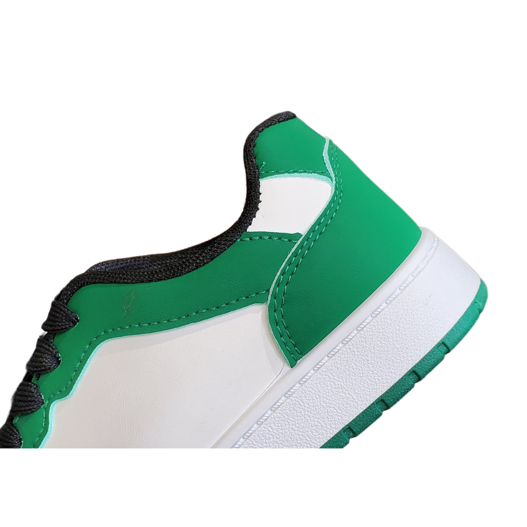 YVO Kids White and Green Sneakers