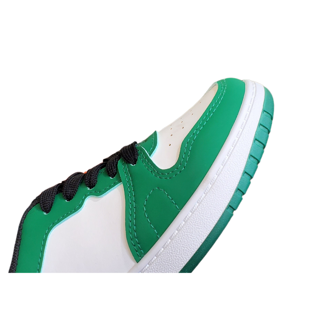 YVO Kids White and Green Sneakers