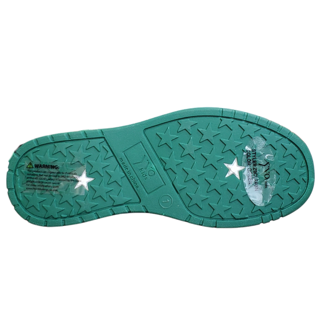 YVO Kids White and Green Sneakers