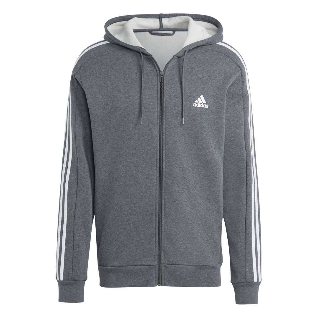 adidas Men’s Essentials Fleece 3-Stripes Full-Zip Hoodie - IJ6480