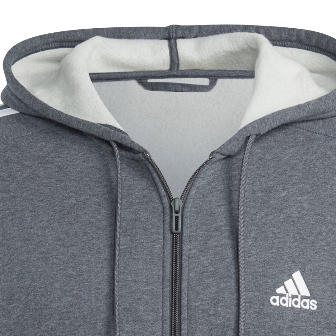 adidas Men’s Essentials Fleece 3-Stripes Full-Zip Hoodie - IJ6480