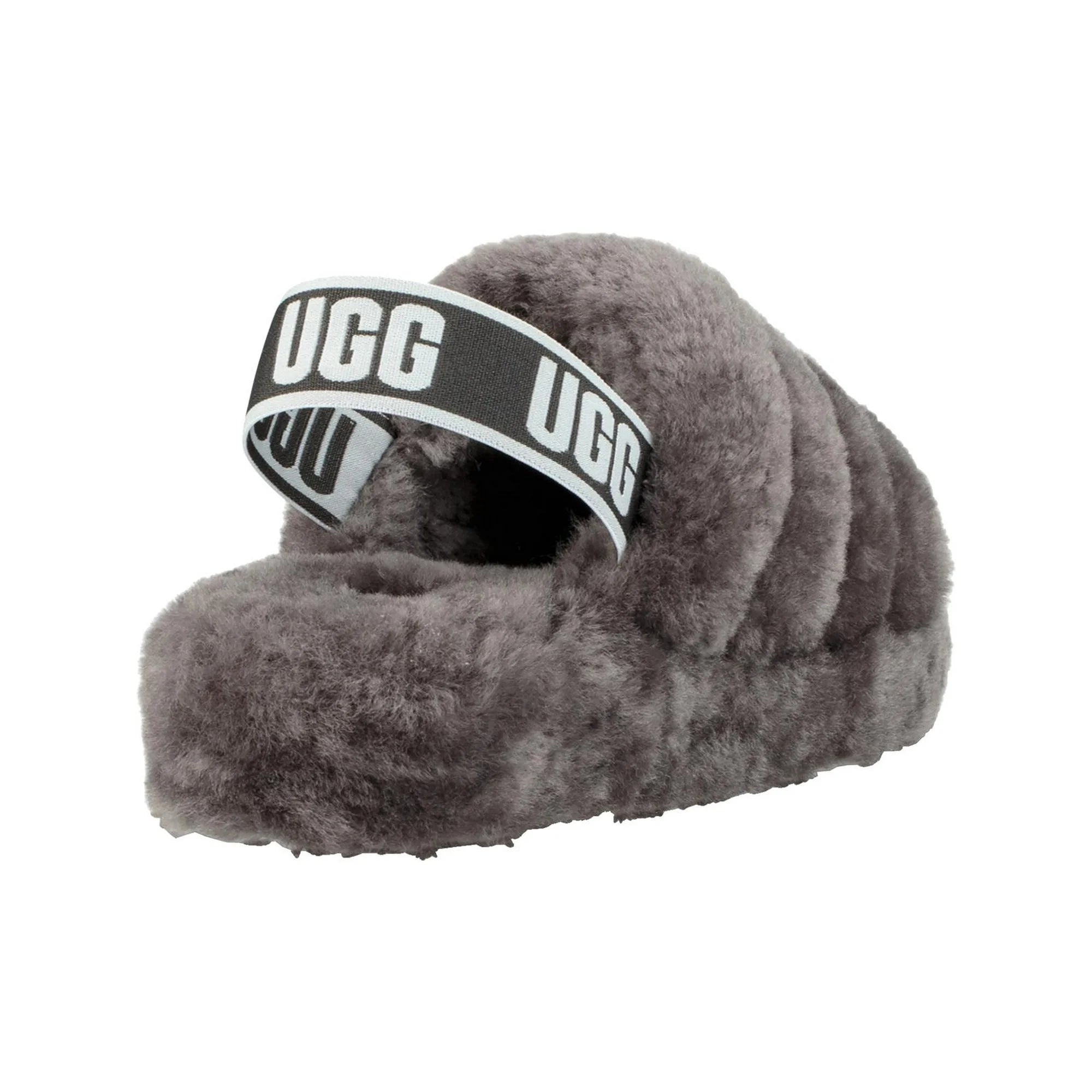UGG Women's Fluff Yeah Slide Charcoal 1095119