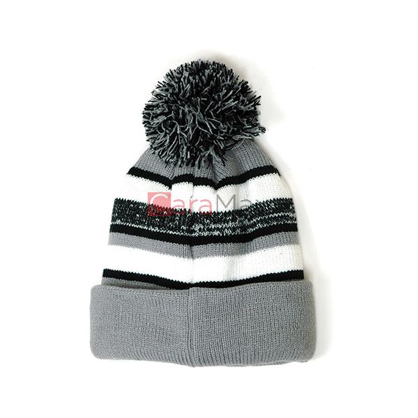 Premium Headwear Unisex Pom Pom II Gray/Black