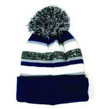Premium Headwear Unisex Pom Pom II Navy Blue/Gray