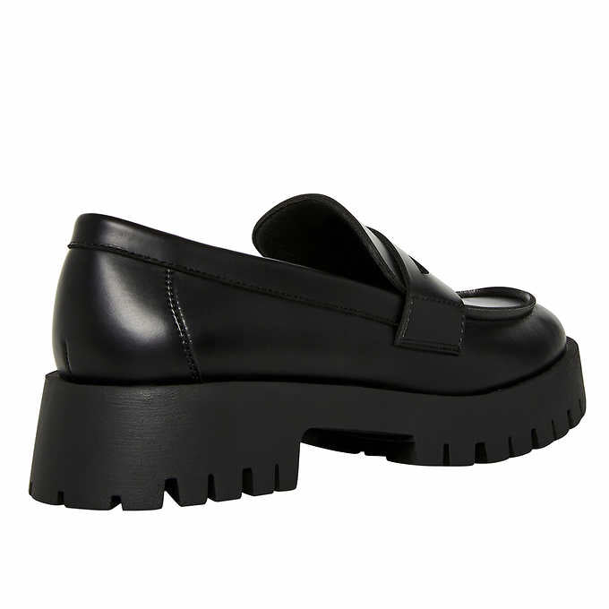 Steve Madden Course Black Ladies Lug Loafer
