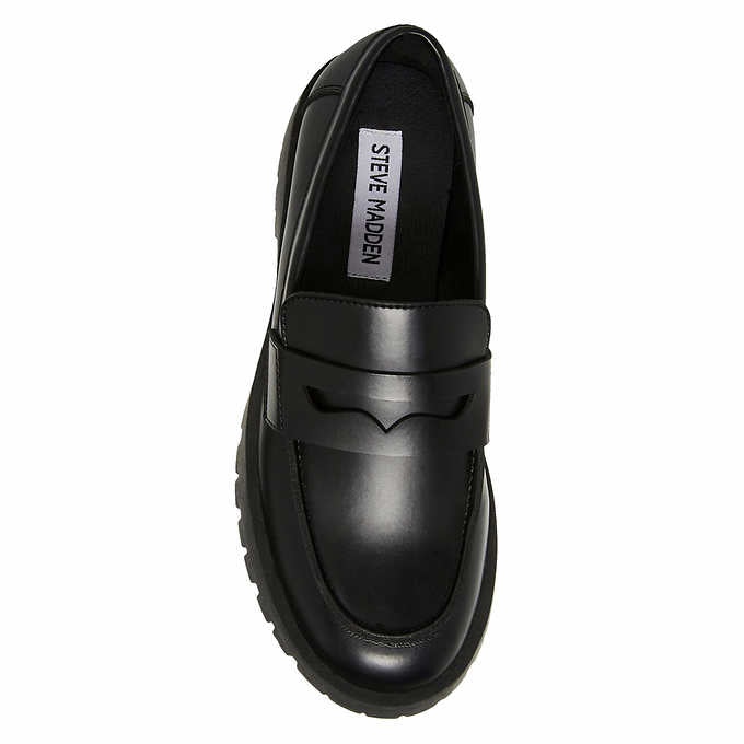 Steve Madden Course Black Ladies Lug Loafer