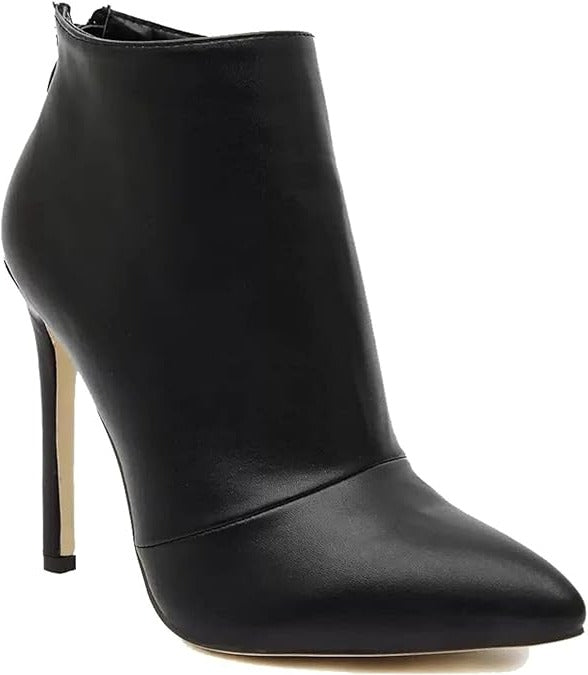 MM July Black Ankle Boots Heels Leather