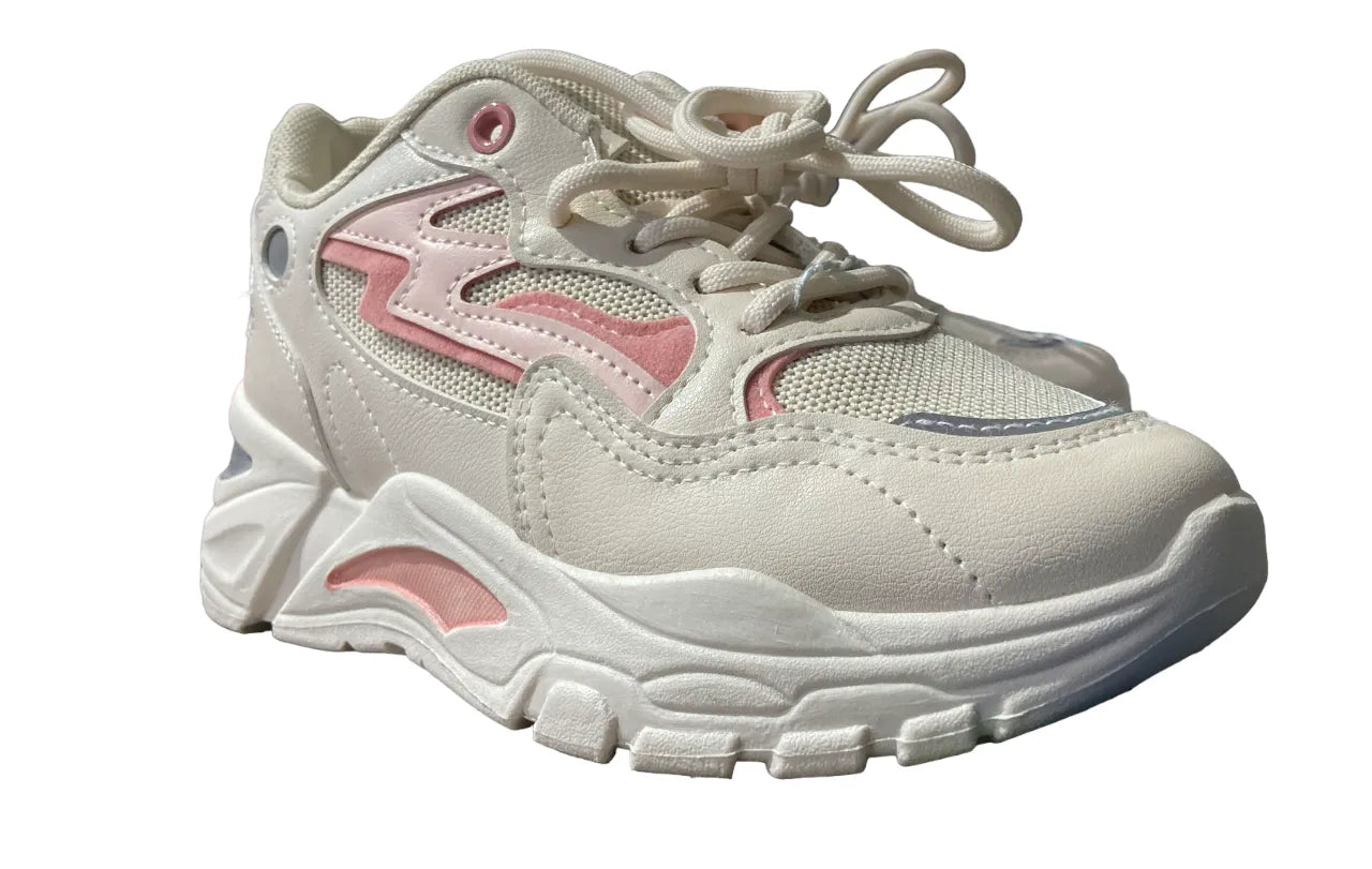 Zapatillas deportivas Y88 en color beige y gris neón