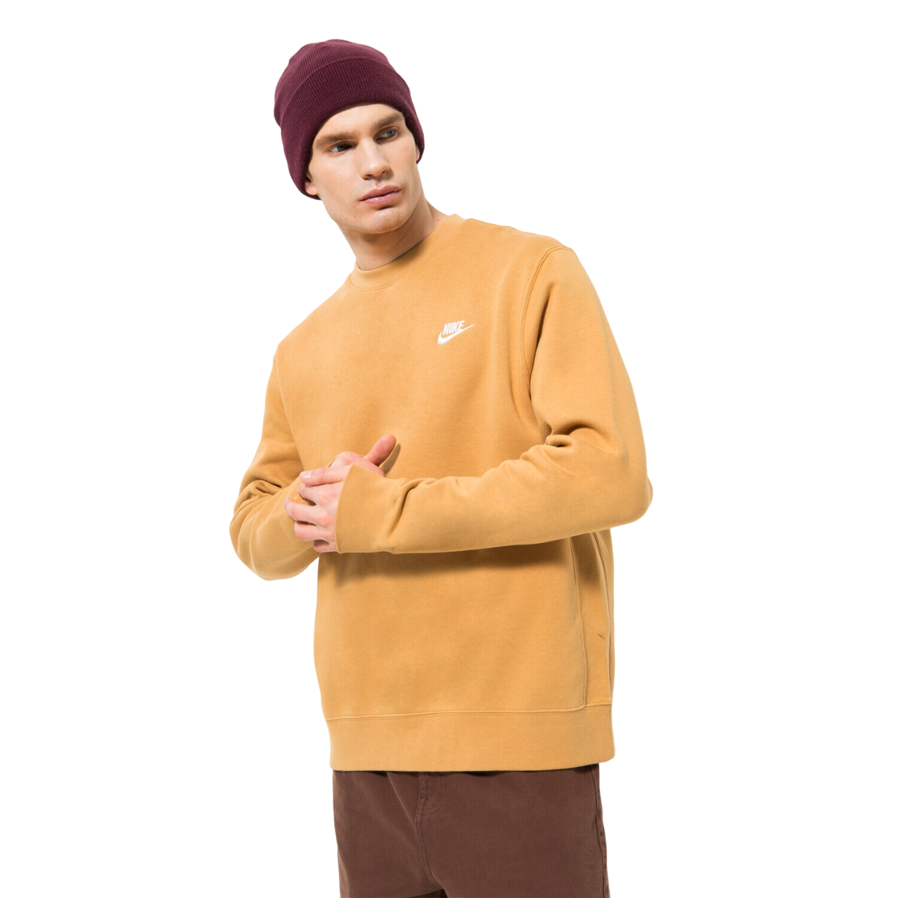 Sudadera con capucha Nike Sportswear Club Fleece Crew de lino BV2662-722