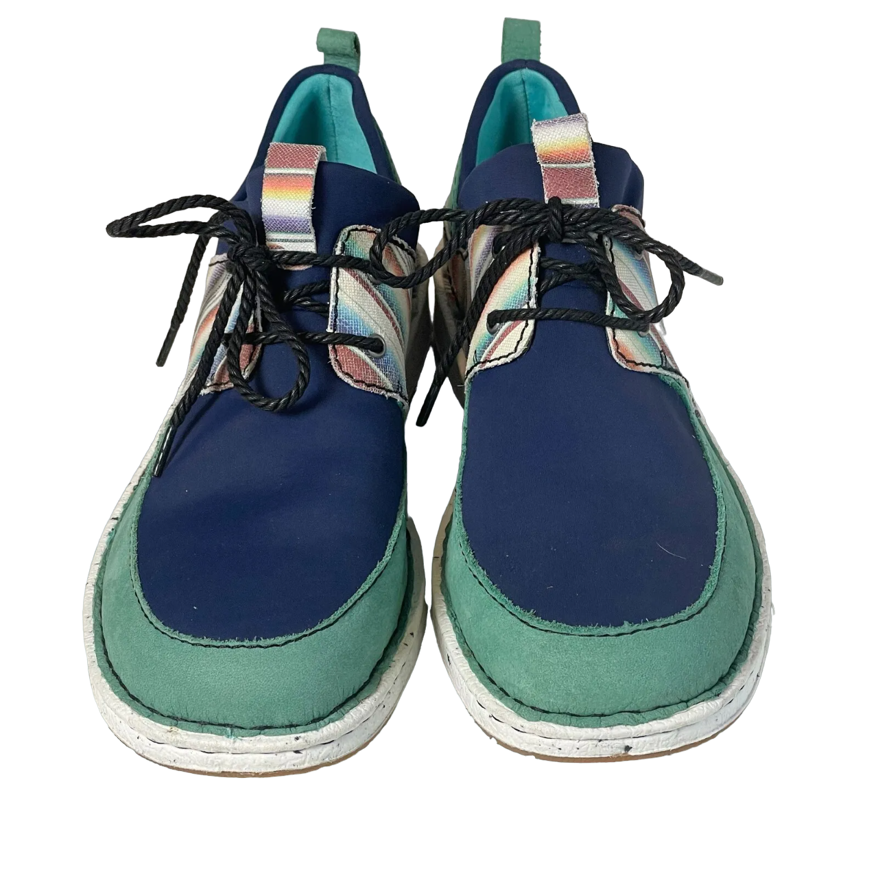 Justin Blue and Turquoise Stripe Vista Leather Sneaker